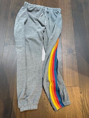 Aviator Nation 5-Stripe Gray Sweatpants M